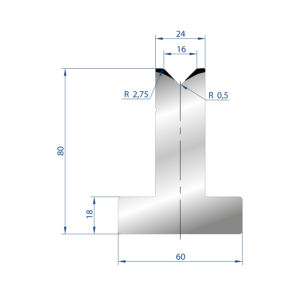 3016 – T MATRIZEN H=80mm 88°