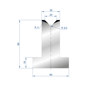 3017 – T MATRIZEN H=80mm 88°