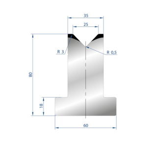 3018 – T MATRIZEN H=80mm 88°