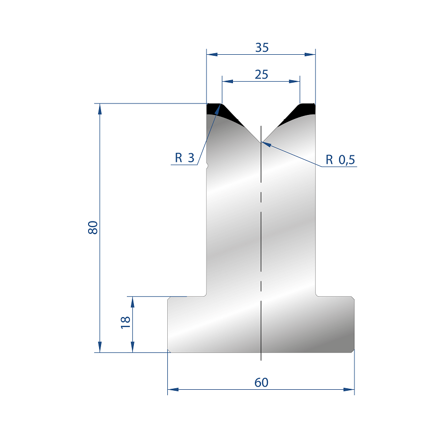 3018 – T MATRIZEN H=80mm 88°