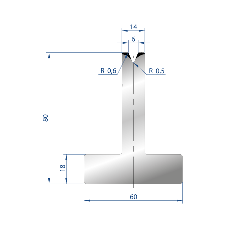 3026 – T MATRIZEN H=80mm 45°