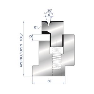 3037/6 FEDERGELAGERTE ZUDRÜCKMATRIZE 35°