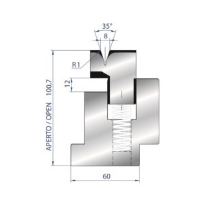 3037/8 FEDERGELAGERTE ZUDRÜCKMATRIZE 35°
