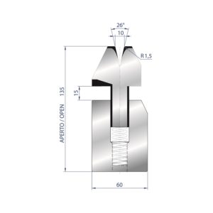 3038 - FEDERGELAGERTE ZUDRÜCKMATRIZE 26°