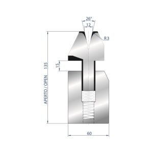 3040 - FEDERGELAGERTE ZUDRÜCKMATRIZE 26°