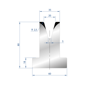 3047 – T MATRIZEN H=80mm 30°