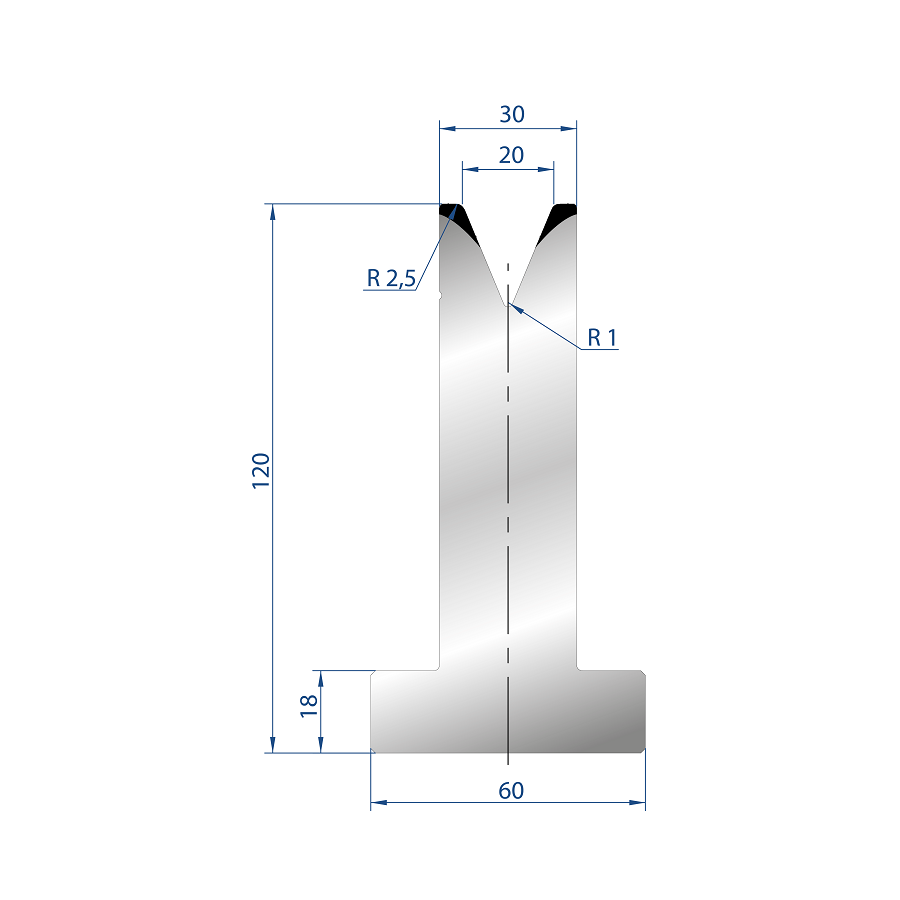 3071 – T MATRIZEN H=120mm 45°