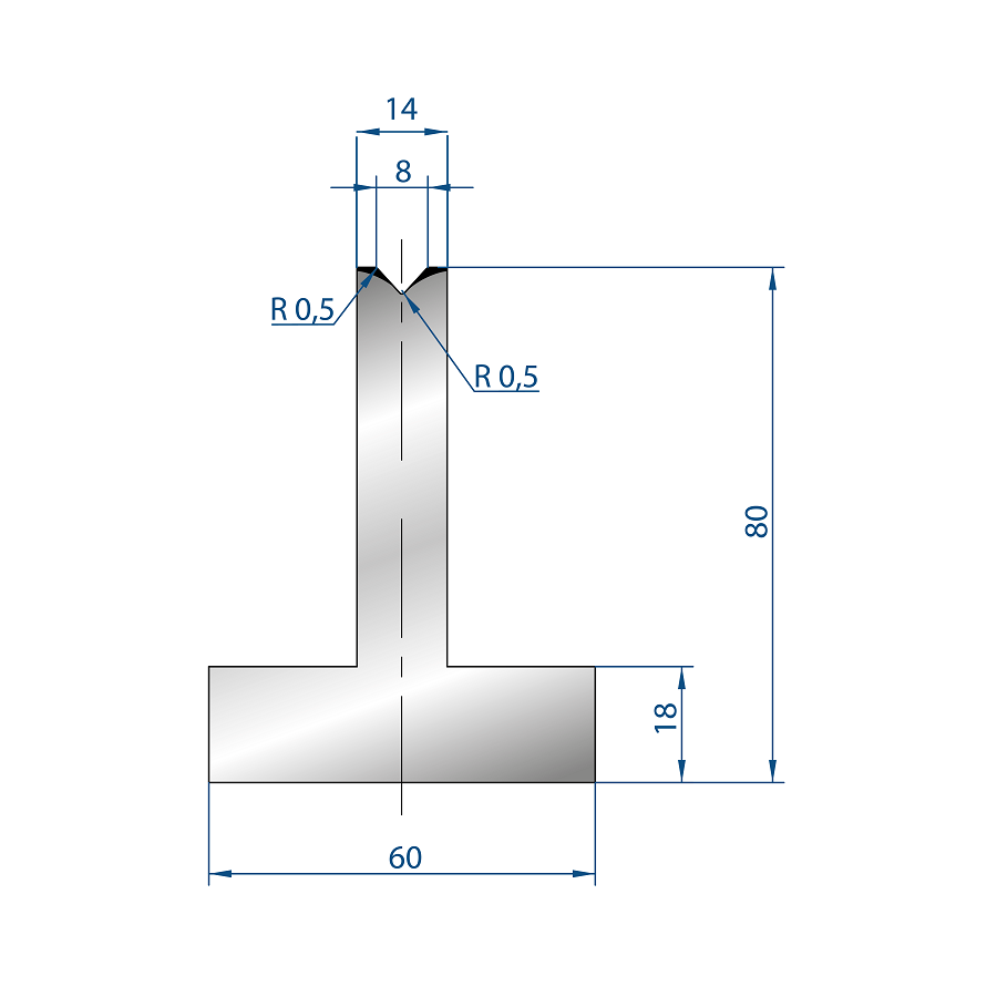 3087 – T MATRIZEN H=80mm 85°