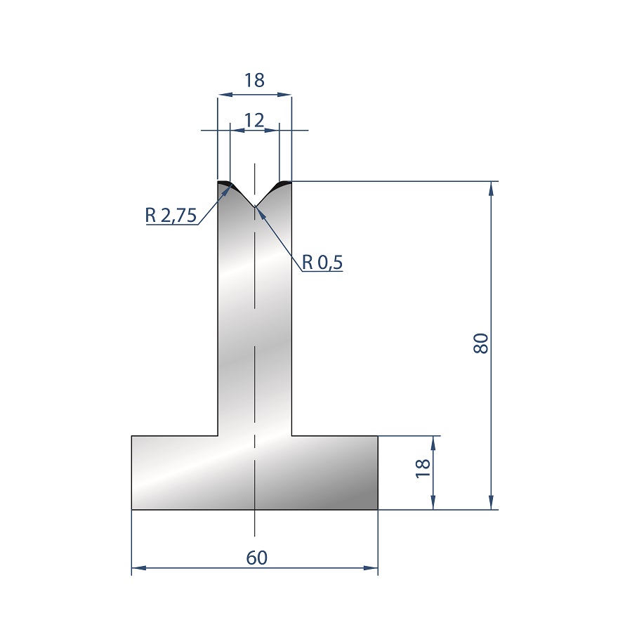 3089 – T MATRIZEN H=80mm 85°