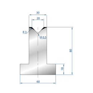 3091 – T MATRIZEN H=80mm 85°