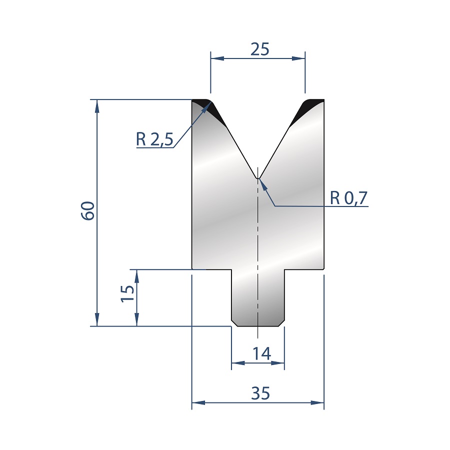 3199 -1 V ZENTRISCHE MATRIZEN 60°